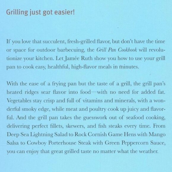 Grill Pan Cookbook: Great Recipes for Stovetop Grilling Paperback Jamee Ruth - Picture 3 of 9